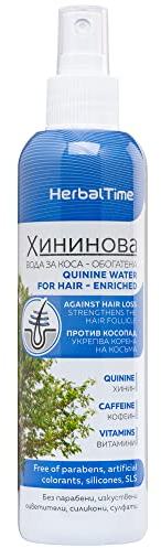 Herbal Time Chinin Haarwasser | Anti-Haarausfall Behandlung | Kraftvolles und Glänzendes Haar | ohne Parabenen, Silikone, Sulfaten | 200ml
