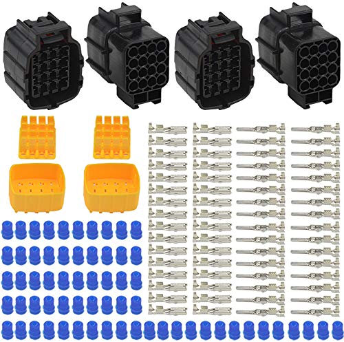 WMYCONGCONG 2 Kits 16 Pin Way Waterproof Electrical Connector Plug for Car Automotive (16 Pin)