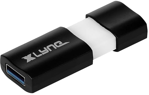 XLYNE 7951200 Wave USB Stick │512Gb│Usb 3 – Speicherstick │Push&Pull Mechanismus │Windows, Mac, Linux, Schwarz, Weiß