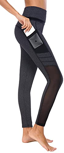 Flatik Sport Leggings Damen mit Taschen， Blickdicht leggingsjogginghose Damen Fitnesshose Laufende Leggings L