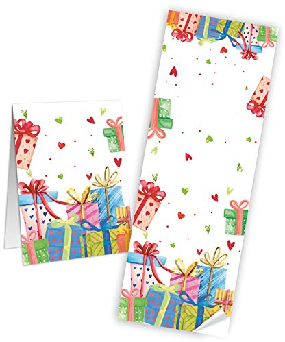 Logbuch-Verlag 25 Geschenkaufkleber Namensaufkleber Aufkleber für Namen Geschenke Verpackung 7 x 21 cm bunt