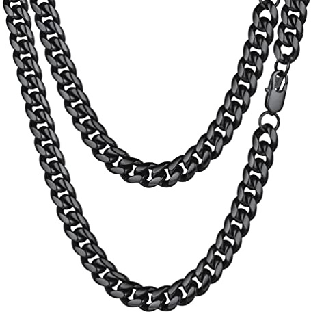 PROSTEEL Kedja för Män och Kvinnor, Anpassningsbar Kubansk Kedjelås 4.5mm/6mm/10mm/14mm Bredd, Guld/Silver/Svart att välja mellan,