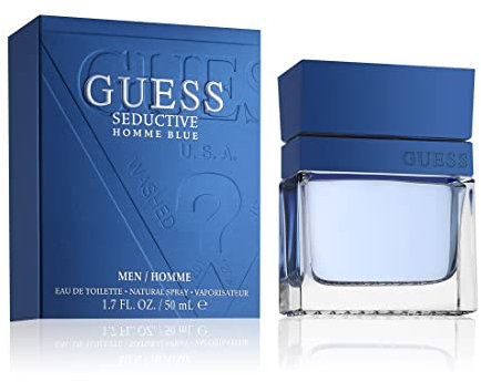 GUESS Seductive Blue, Eau de Toilette per Uomo, Profumo Orientale Legnoso, Fragranza Fresca e Speziata, Lunga Durata, 50 ml