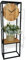 FLEXISTYLE Konsolentisch schwarz Metall Holz Eiche Industrial LOFT Design (30x20x100 mit Uhr)