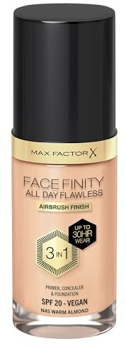 Facefinity All Day Flawless 3 In 1 Foundation #N45-Warm Almond 30 Ml