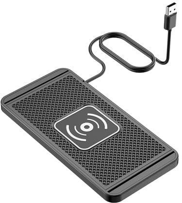 CENPEK 15W chargeur sans fil Station de charge inductive voiture, tapis de charge sans fil antidérapant pour voiture (câble 1M)