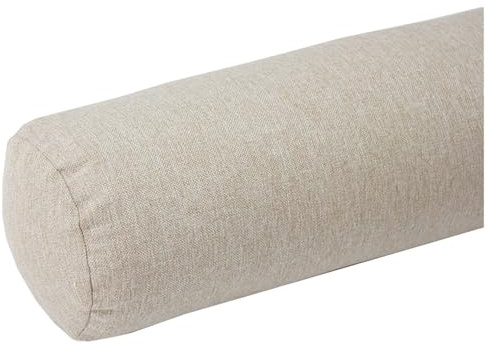 AQIGR Round Cervical Roll Bolster Pillow with Removable & Washable Pillow Cover, Bolster Pillow Filled with Soft, Round Bolster Pillowcase Cover(Beige,10x40cm)