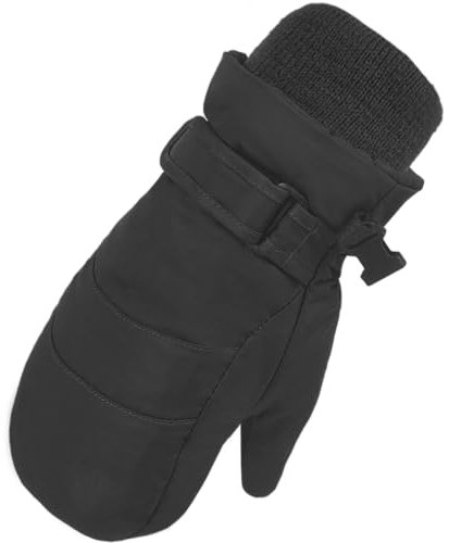 MAGARROW Children Kids Mittens Winter Warm Winter Snow Ski Windproof Gloves (Black, 3-4 Years)