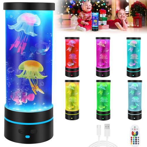 Diealles Shine Quallen Lampe, 16 Farben Fantasy LED Jellyfish Lamp mit Fernbedienung, Lavalampe für Weihnachten Geschenke Kinder, Zuhause Stimmungslicht Dekoration