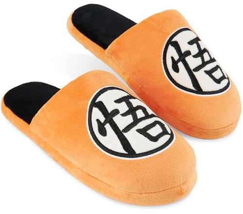 Get Trend Dragon Ball Z Chaussons Homme, Mules Peluche, Pantoufles Homme Hiver de Maison, Semelle Antidérapante, Cadeau Anime (43.5/44.5 EU, Orange Dragon Ball)