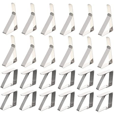 Cabilock 24piezas Soporte Mantel Camping Abrazaderas Acero Inoxidable Clips Mesa Mantel Exterior Suministros Fiestas