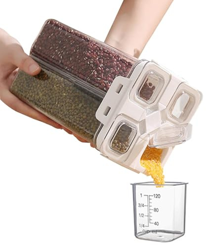 Contenitore di immagazzinaggio di riso e cereali, distributore di cibo secco - Secchio di cereali ermetico della cucina a prova,Contenitori di immagazzinaggio della cucina riso all'aria
