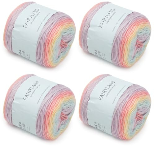 DASIAUTOEM Filato gradiente di colore, 400 g, lana con sfumatura di colore per uncinetto, filato per uncinetto multicolore, bella lana gradiente, super morbida, per lavorare a maglia, elegante