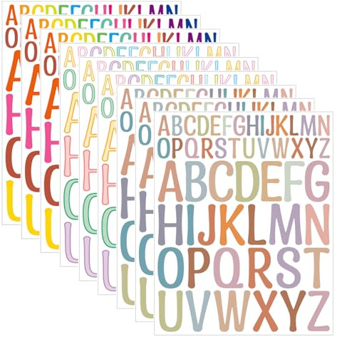 THQAE 9 Pcs lettere adesive, Adesivi con lettere, lettere adesive colorate, autoadesive, lettere da incollare, grandi, resistenti alle intemperie, per cassetta postale, segni, numero di indirizzo