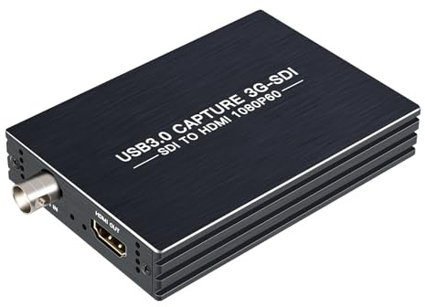 ACHAVE SDI Capture Card USB 3.0, 1080P 60FPS Video Audio Capture Device with HDMI Loopout, Game Streaming Recording Card for Windows Linux OS X, Plug and Play