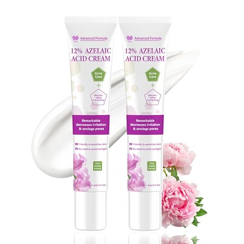 12% Azelainsäure Creme Gegen Pickel - Azelaic Acid Serum 2PCS - Anti Pickel Creme & Rosacea Gesichtspflege - Akne Cre-me Gesicht - Pickelmale Entfernen Azelainsäure Serum - Beruhigend Akne Cream