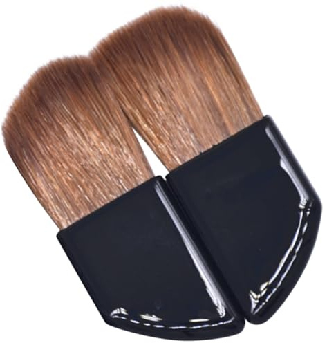 PRETYZOOM Brochas de Maquillaje Portátil 2 Piezas, Pincel para Rubor Pequeño Mango Inclinado de Nailon y Plástico, Adecuado para Uso Diario y Viaje, Set de Brochas para Maquillaje