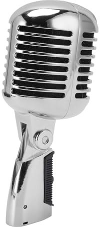 Generic Kardioid Dynamisk Mikrofon Justerbar Vinkel för Sång KTV Performance Robust Zinklegering 1 St (Silver)