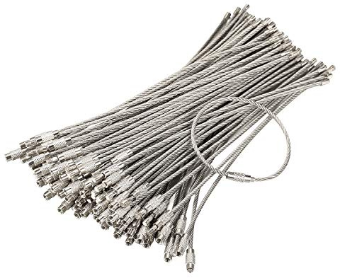 bayite Pack (100) Wire Keychains Cable (Cable Length: 6 inches)