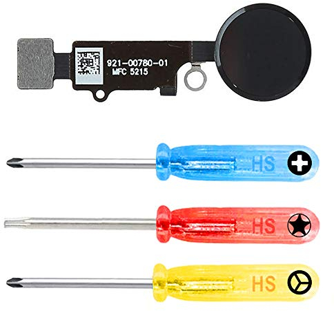 MMOBIEL Home Button Compatible with iPhone 7/7 Plus - Flex Cable Connector - Replacement - Incl. Screwdrivers - Black