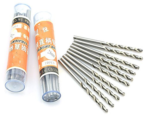 Lot de 10 mini forets hélicoïdaux HSS 0,6 mm pour perceuse électrique à tige droite