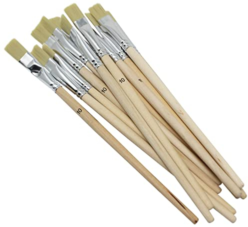 BIG-SAM Borstenpinsel | in verschiedenen Größen: 2, 4, 6, 8, 10, 12, 14, 16, 18 oder 20 | Einzeln oder in Sets: 1, 3 oder 12 Pinsel | für Wassr-, Acryl- oder Ölfarben geeignet (12,10)