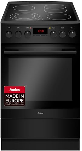 Amica Standherd 50 cm 65 L Glaskeramik Schwarz Matt SHC 11503 SM
