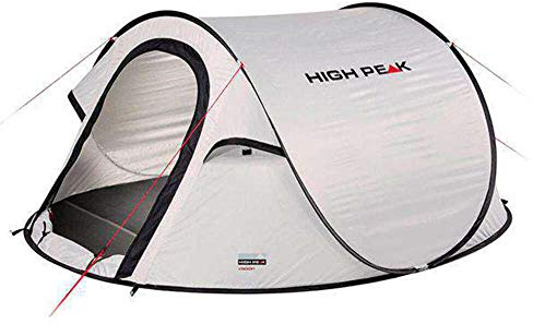 High Peak Wurfzelt Vision 3, Pop Up Zelt für 3 Personen, Festivalzelt freistehend, super leichtes Schnellöffnungs-Wurfzelt, 2000 mm wasserdicht, UV 60 Sonnenschutz, Ventilationssystem, Moskitoschutz