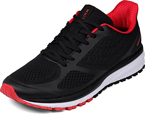WHITIN Turnschuhe Straßenlaufschuhe Herren Schuhe Laufschuhe Walkingschuhe Hallenschuhe Joggingschuhe Sport Fitnessschuhe Gym Tennis Schwarz Größe 47