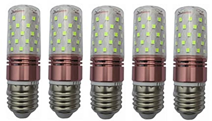 ANTYX Basso voltaggio E26 / E27 10W LED Lampadina di Mais della Lampadina 60 2835 SMD AC/DC 12V & 24V Luci a Candela a Prova di Esplosione ACDC 12-40V (Pack 5) (Colore : Green)