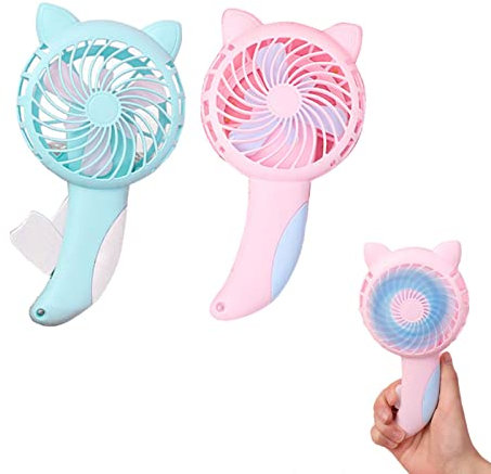 Gereton Presse Manuelle Petit Ventilateur, Ventilateur À Main De Refroidissement De Dessin Animé, Ventilateur Portatif, Presse À Main Petit Ventilateur Jouet pour Enfants, Couleur Aléatoire