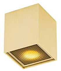 Qazqa - Design Design-AufbauSpot I Spotlight I Deckenspot I Deckenstrahler I Strahler I Lampe I Leuchte Gold I Messing GU10 50mm - Qubo Honey I Wohnzimmer I Schlafzimmer - Aluminium Quadratisch - LED