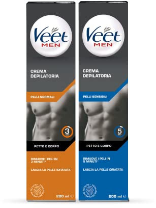 Veet Men Kit Crema Pelli Normali 200ml + Crema Pelli Sensibili 200ml