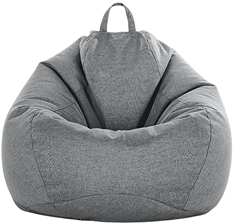 Fansu Puff con Asa de Colores Sólidos, Bean Bag para Adultos y Niños, Uso Interior y Exterior (80x90cm, Gris Caballero)