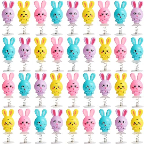 THE TWIDDLERS - 36 jouets pop-up lapin printemps pour enfants, 6cm - lapin lapin anniversaire Pâques cadeaux de fête, Coffret de jouets sauteurs et de remplissage de sacs à surprises