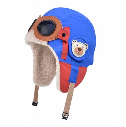 AYPOW Cappello in Pile Termico Invernale Bambini 6-12 Cuffie Bomber con Occhiali Staccabili, Berretto Cappelli Caldo Antivento per Sci Escursioni Ciclismo, Ragazzi Ragazze Cappello Invernale Outdoor