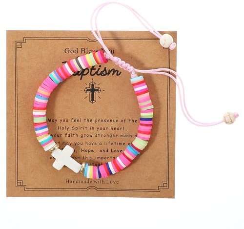 Qianyu 2 Stück Kreuz Armband Mutter Tochter Armband Geschenk Verstellbar Freundschaftsarmbänder Damen Partnerarmbänder Passende Armbänder Set Taufgeschenke für Mädchen Damen Jungen