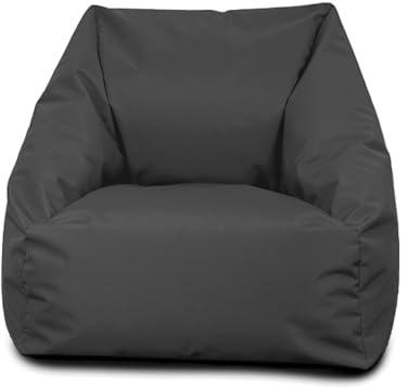 Large High Back Childrens Bean Bag Chair - 62(D) x 62(W) x 52(H) Lightweight Comfortable Beanbag Ergonomic Kids Beanbag Lounger - Recliner Seating Breathable Fabric for Bedroom & Lounge - (Grey)