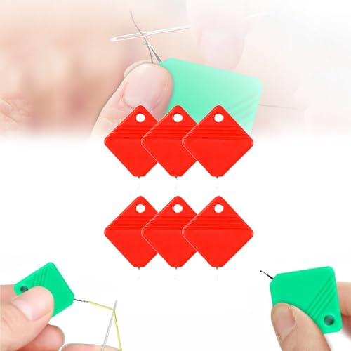 Automatic Needle Threaders, Sewing Machine Needle Threader, DIY Needle Threader for Sewing Crafts, Fits All Needle Sizes (Red 6 PC)