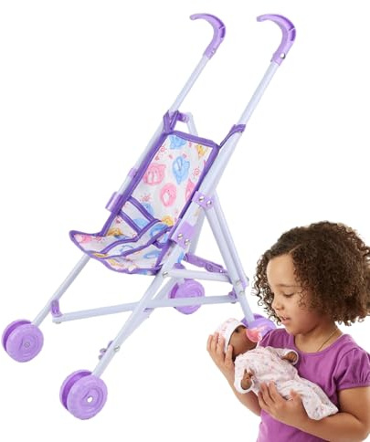 Woalopted Cochecito de Muñecas para Bebés | Carriola de Juego Realista para Niños | Accesorios de Juego de Imitación con Coches de Muñecas para Niñas para Casa | Regalos para Pascua Vacaciones Año