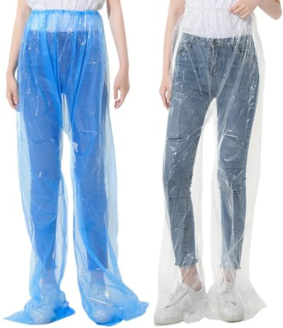 FSSTUD Lot de 8 pantalons de pluie en plastique unisexes pour adultes - Pantalon de pluie imperméable pour sports nautiques - Pantalon de pluie pour vélo - Pantalon de pluie avec couvre-chaussures