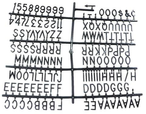 AMUSLESUR Schreibtafel aus Kunststoff 11,81X10,24 Zoll mit Zahlen und Buchstaben Letterboard für Büro Schule und Veranstaltungen