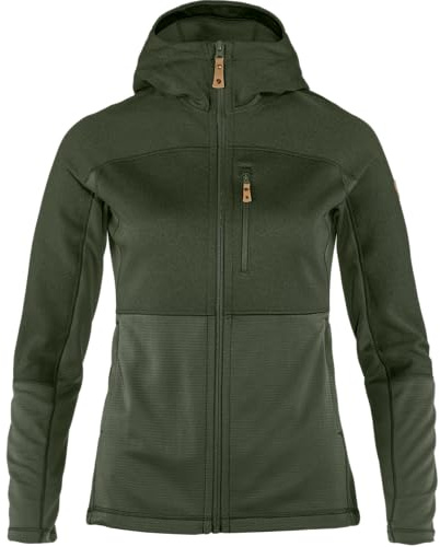 FJÄLLRÄVEN dam Abisko Trail Fleece W jacka, mörk skoggrön, XS