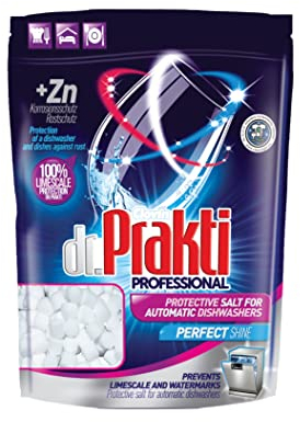 dr.Prakti Sel Regénérant en Mini Tablettes pour Lave-Vaisselle, adoucit l'eau et prévient efficacement le calcaire dans le lave-vaisselle et sur la vaisselle, doypack 1,5 kg