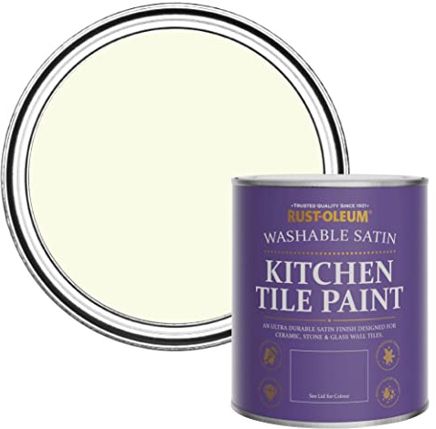 Rust-Oleum Beige water resistant Kitchen Tile Paint in Satin Finish - Shortbread 750ml
