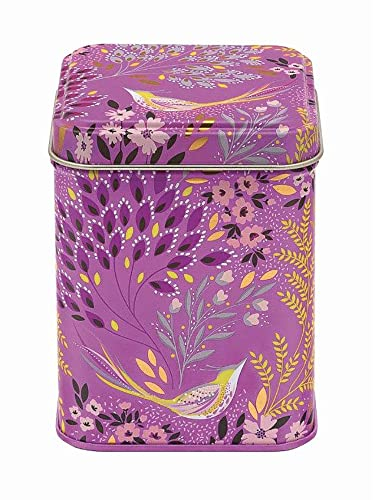Elite Gift Boxes Sara Miller New Havali 100gm Pink Bird and Leaves Square Tin 75 x 75 x 93mm