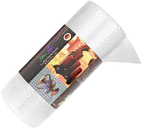 Kitchen Helpis® STRAPAZIERFÄHIGE (75µ/3lagig) Luftpolsterfolie 8mx30cm, Verpackungsfolie, unsere Luftpolster Folie schützt besonders zerbrechliche Dinge, perfekt für Flaschen/teure Dinge geeignet
