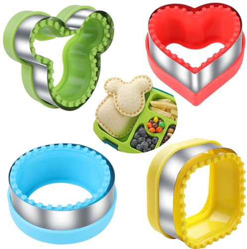 ETERSION® Set di taglierine per sandwich per bambini, 4 pezzi, 10 cm