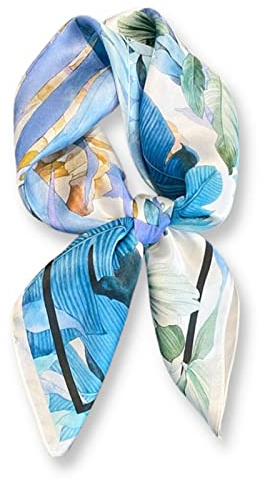 PoeticEHome 100% Pure Mulberry Silk Square Scarf 27x27 Women Neckerchief Headscarf Gift Packed