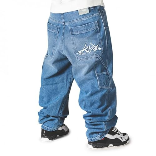 The blueskin Baggy Jeans Uomo Skate Pantaloni Larghi Hip Hop Rap - W 26 IT 40